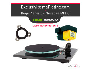 Pack Platine vinyle Rega Planar 3 noire avec cellule Nagaoka MP110