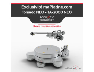 Pack Platine vinyle Acoustic Signature Tornado Neo Argent + Bras TA-2000 Neo 12 pouces