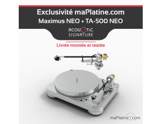 Pack Platine vinyle Acoustic Signature Maximus Neo Argent + Bras TA-500 Neo 9 pouces