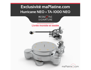 Pack Platine vinyle Acoustic Signature Hurricane Neo Argent + Bras TA-1000 Neo 12 pouces