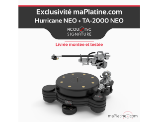 Pack Platine vinyle Acoustic Signature Hurricane Neo Noir + Bras TA-2000 Neo 12 pouces