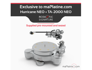 Pack Platine vinyle Acoustic Signature Hurricane Neo Argent + Bras TA-2000 Neo 12 pouces
