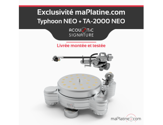 Pack Platine vinyle Acoustic Signature Typhoon Neo Argent + Bras TA-2000 Neo 12 pouces