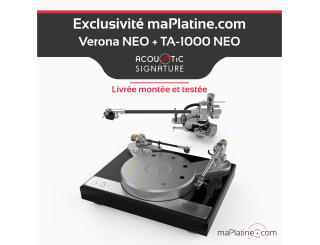 Pack Platine vinyle Acoustic Signature Verona Neo Noir + Bras TA-1000 Neo 12 pouces