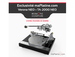 Pack Platine vinyle Acoustic Signature Verona Neo Noir + Bras TA-2000 Neo 12 pouces