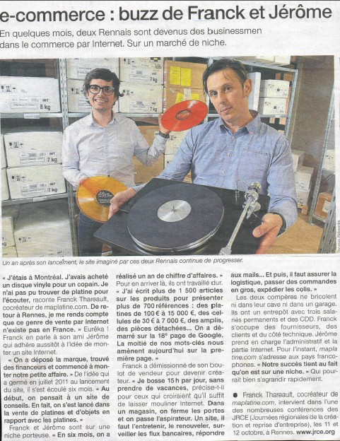 maPlatine dans le Ouest France 2012