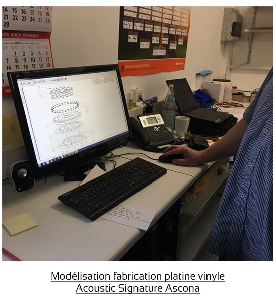 Modélisation fabrication platine vinyle Acoustic Signature Ascona