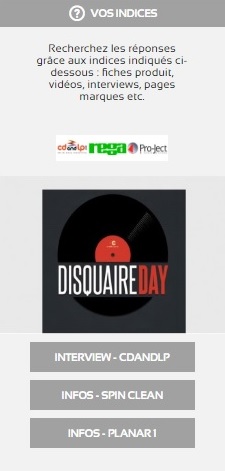 Indices pour le jeu concours Disquaire Day 2017 Indices pour le jeu concours Disquaire Day 2017