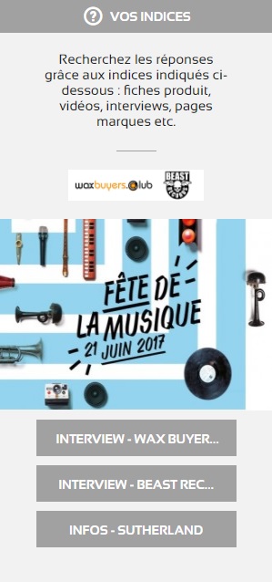 Indices Jeu concours Fete de la musique 2017