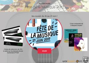 Pop up jeu concours Fete de la musique 2017