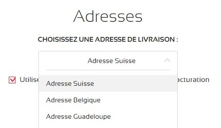 Choisir une adresse de livraison