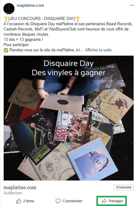 Jeu concours du Disquaire Day 2018