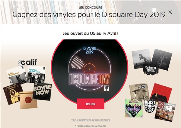 Pop up jeu concours Disquaire Day 2019