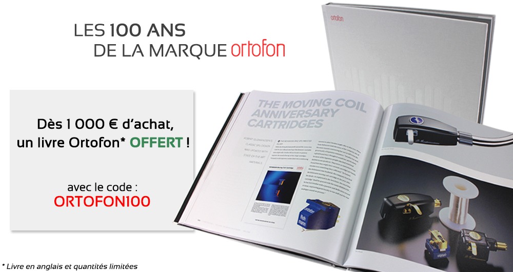 Pour l'achat de 1000€, un livre sur les 100 ans d'Ortofon offert