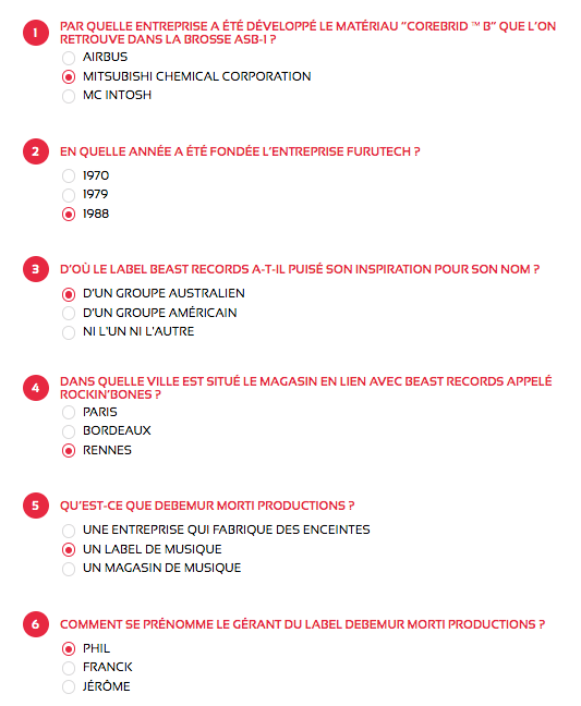 Réponses questionnaire du jeu concours Fête de la Musique 2021 maPlatine.com