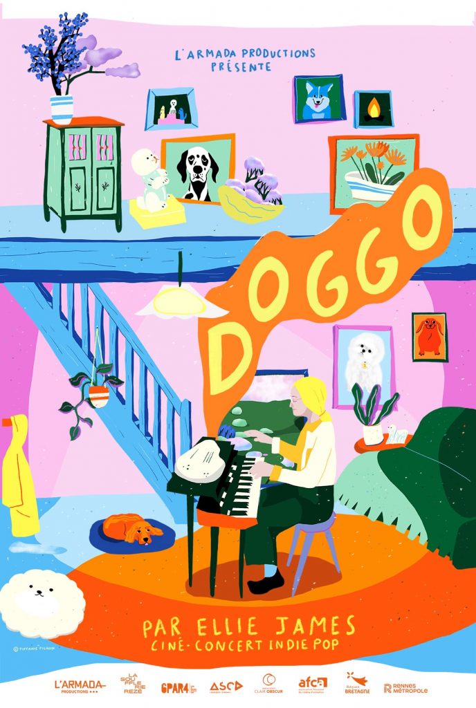Affiche du ciné-concert Doggo par Ellie James Affiche du ciné-concert Doggo par Ellie James