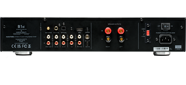 Rear panel of Musical Fidelity M1 xi amplifier