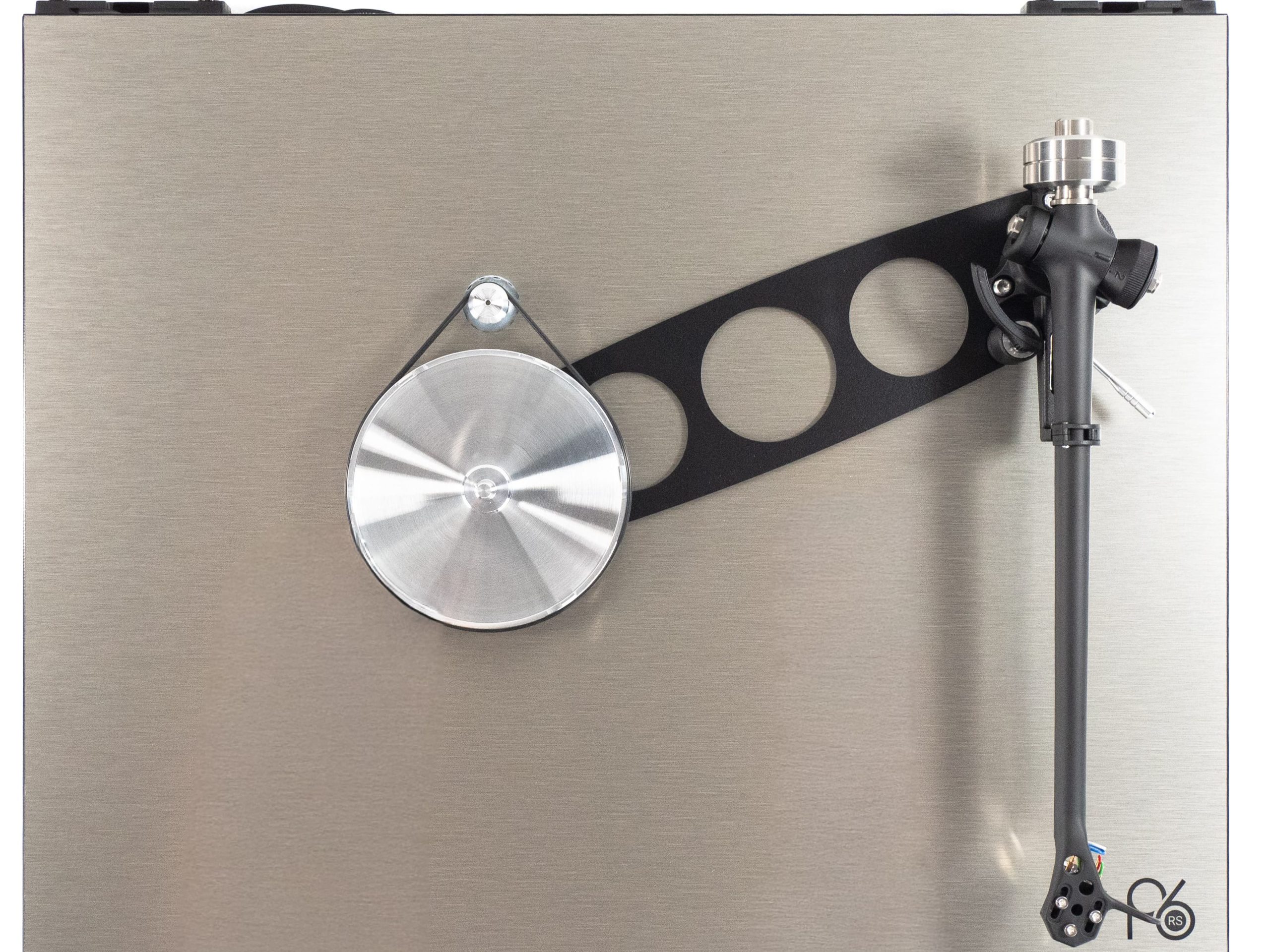 Platine Rega P6 RS plinthe HPL vue du dessus