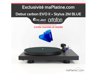 Black Pro-Ject EVO II turntable with 2M BLUE stylus Black Pro-Ject EVO II turntable with 2M BLUE stylus