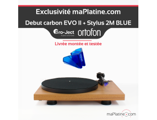 Walnut Pro-Ject EVO II turntable with 2M BLUE stylus Walnut Pro-Ject EVO II turntable with 2M BLUE stylus