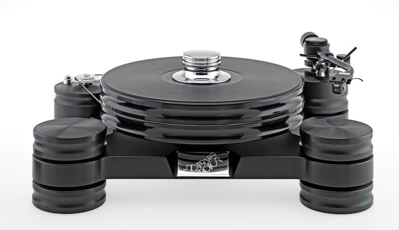 Transrotor Dark Star turntable with black POM chassis and platter