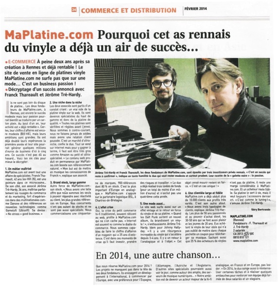 maPlatine.com dans la presse : le Journal des Entreprises