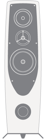 Façade enceintes colonne Rega Aya