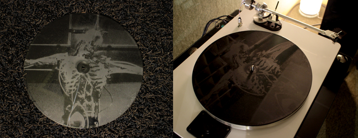 disque vinyle pyrogravé