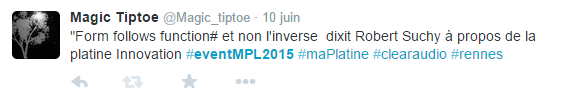 Tweet sur l'événement